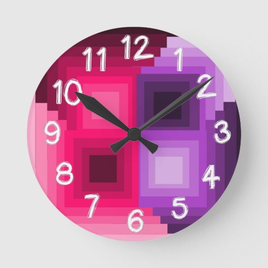 アールデコ正方形 ラウンド壁時計 (正面)