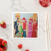 アールデコ油彩画 スタンダードカクテルナプキン (インサイチュ)