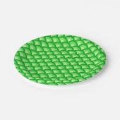 アールデコ波パターン – ジェードグリーン ペーパープレート (アングル)