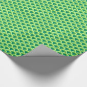 アールデコ波パターン – ジェードグリーン ラッピングペーパー (角)