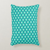 アールデコ波パターン – ターコイズの影 アクセントクッション (正面(垂直))