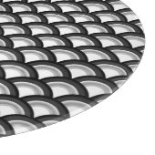 アールデコ波パターン – 白黒 カッティングボード (角)