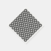 アールデコ波パターン – 白黒 スタンダードカクテルナプキン (角)