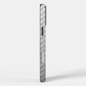 アールデコ波パターン – 金属銀 Case-Mate iPhoneケース (裏面 / 右)