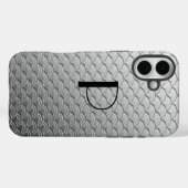 アールデコ波パターン – 金属銀 Case-Mate iPhoneケース (裏面 (横))