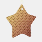 アールデコ波パターン – 金属銅色 セラミックオーナメント (右)