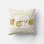 アールデコ海ウェーブパッテン金ゴールドグリッターシーホース クッション (裏面)