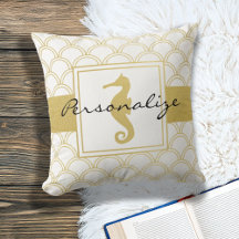 アールデコ海ウェーブパッテン金ゴールドグリッターシーホース