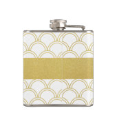 アールデコ海ウェーブパッテン金ゴールドグリッターシーホース フラスク (裏面)