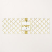 アールデコ海ウェーブパッテン金ゴールドグリッターシーホース ヨガマット (正面(横))