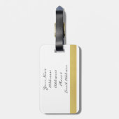 アールデコ海ウェーブパッテン金ゴールドグリッターシーホース ラゲッジタグ (裏面縦)