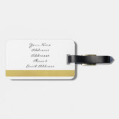 アールデコ海ウェーブパッテン金ゴールドグリッターシーホース ラゲッジタグ (裏面横)