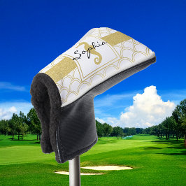 アールデコ海ウェーブパッテン金ゴールドシーホースビーチ ゴルフヘッドカバー