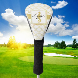 アールデコ海ウェーブパッテン金ゴールドシーホースビーチ ゴルフヘッドカバー