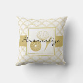 アールデコ海ウェーブ金ゴールドシーホースビーチハウス アウトドアクッション (裏面)