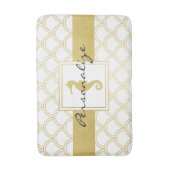 アールデコ海ウェーブ金ゴールドシーホースビーチハウス バスマット (正面縦)