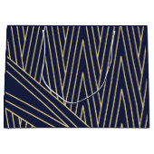 アールデコ海軍と金ゴールド大抱き枕 ラージペーパーバッグ (正面)