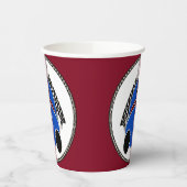 アールデコ漫画スタイルブルーレースカー 紙コップ (左)