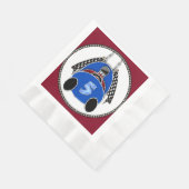 アールデコ漫画スタイルブルーレースカー 縁ありランチョンナプキン (角)