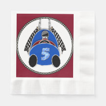 アールデコ漫画スタイルブルーレースカー