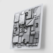 アールデコ灰色 スクエア壁時計 (傾斜)