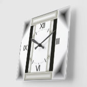 アールデコ灰色 スクエア壁時計 (傾斜)