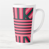 アールデコ炭ピンク抽象芸術パタエレガントーン カフェラテマグ (右)