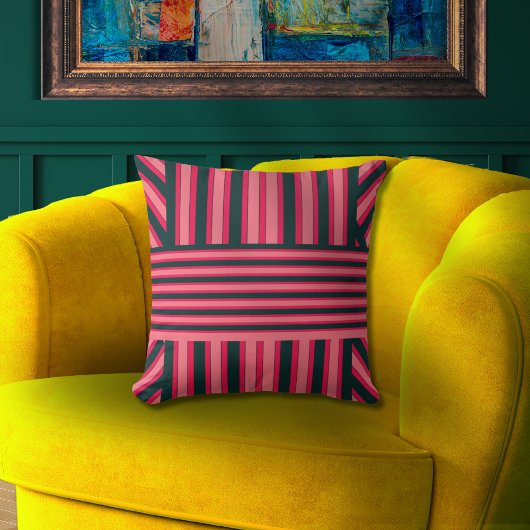 アールデコ炭ピンク抽象芸術パタエレガントーン クッション