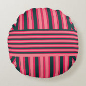 アールデコ炭ピンク抽象芸術パタエレガントーン ラウンドクッション (正面)