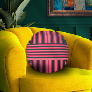 アールデコ炭ピンク抽象芸術パタエレガントーン ラウンドクッション