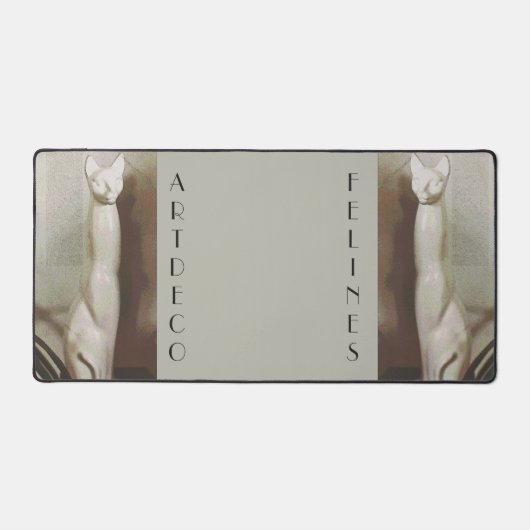 アールデコ猫ヴィンテージ猫科の動物トゥーペグレイ デスクマット (正面)