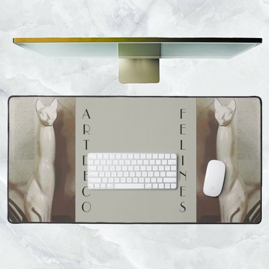 アールデコ猫ヴィンテージ猫科の動物トゥーペグレイ デスクマット