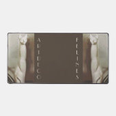 アールデコ猫科の動物ヴィンテージエレガントキャットブラウン デスクマット (正面)