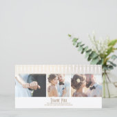 アールデコ白と金ゴールド写真結婚の感謝 サンキューカード (スタンド正面)