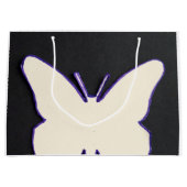 アールデコ白バタフライ買物袋 ラージペーパーバッグ (正面)