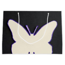 アールデコ白バタフライ買物袋