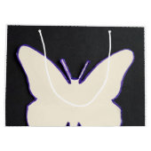 アールデコ白バタフライ買物袋 ラージペーパーバッグ (裏面)