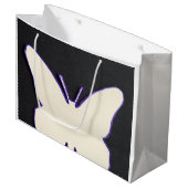 アールデコ白バタフライ買物袋 ラージペーパーバッグ (正面アングル)
