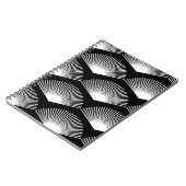 アールデコ白ファンパターン黒の背景 ノートブック (左側)