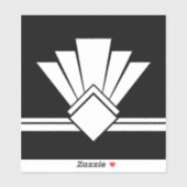 アールデコ白ファンブラックペルとスティックタイル シール (シート)