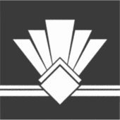 アールデコ白ファンブラックペルとスティックタイル シール (正面)