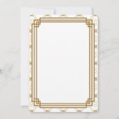 アールデコ白結婚式招待状 招待状 (裏面)