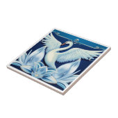 アールデコ白鳥とユリ タイル (側面)