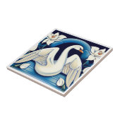 アールデコ白鳥とユリ タイル (側面)