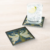 アールデコ白鳥 ガラスコースター (アングル)