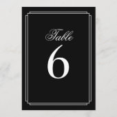 アールデコ白黒のテーブル番号 招待状 (裏面)