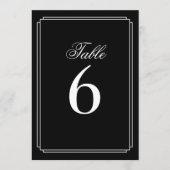 アールデコ白黒のテーブル番号 招待状 (正面)