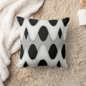 アールデコ白黒グリームウェーブ装飾用クッション クッション (ブランケット)