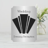 アールデコ白黒シルバーウェディングレセプション 招待状 (スタンド正面)