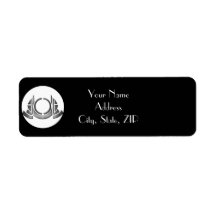 アールデコ白黒シルバーメダリオン結婚ズ